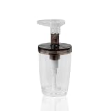 FIORE シャンプー ボディ ソープ 詰め替えボトル ブラウン 380ml コンパクト ディスペンサー 広口 大容量 おしゃれ シール付き Lindpark BR380