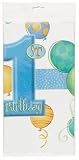First Birthday Blue Plastic Tablecover by Unique Party