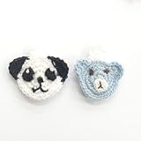 スウィートキス ベビー(新生児)用 パンダ&ブルーくま パッチンどめセット 安心のマジックテープ素材