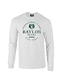 NCAAラウンド100 %防縮加工長袖Tシャツ ホワイト