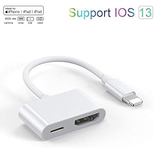 G.1 lighting HDMI 【2020最強アップグレード】対応iOS13 変換ケーブル アイフォン テレビ接続ケーブルライトニング Digital AVアダプタ 1080P 高解像度 大画面 音声同期出力 YouTube TV出力 設定不要