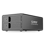 [RAID機能装備] ORICO 3.5インチ ハードディスクケース USB3.0接続 HDDケース SATA3.0対応 16TBⅹ2台 大容量 工具不要 全アルミボディ ドライブケース 安全ロック機能 36Ｗ外付け電源 ブラック 9528RU3-BK HDD含まず