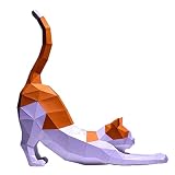 (ADOSSY) ペーパークラフトキット ペーパークラフト 動物 用紙 大人 子ども 初心者 ひよこ 猫 ペンギン (のびるねこ)