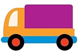Wallmonkeys Cute Cartoon Truck 3 Peel and Stick Wall Decals WM143363 (60 in W x 42 in H) [並行輸入品]