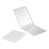 SzatポータブルLighted Mirrorポケットサイズミラーコンパクトメイクアップミラーwith LEDライト(ホワイト)