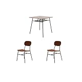 ブラウン／ダイニングセット 3点 ダイニングテーブル チェア 幅75 北欧 モダン 木製 収納 ウォールナット アンティーク レトロ ヴィンテージ コンパクト