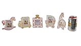 Baby Picture Frame Collection for Baby Showers or Birthdays (Pink Set of 5) by LACrafts