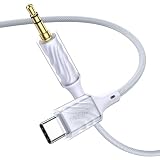 MOSWAG Type-C→3.5mm AUX ケーブル DAC 搭載 ハイレゾ ナイロン編み 1m