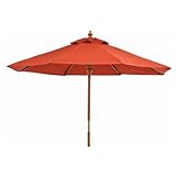 ガーデンパラソル「木製パラソル 210」【FBC】エンジ(#9880329-60159)サイズ：210×210×高さ222cm