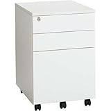 在庫切：木製 ワーキングデスク 3段ワゴン ホワイト 2色  キャスター付き W412xD500xH620 アールエフヤマカワ デスク 机 事務用机