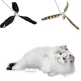 3 of Ni 猫 おもちゃ 羽 交換用 猫じゃらし ねこじゃらし 人気(羽毛風車) 釣竿（1本）交換用羽根(2点）