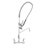 T&S Brass B-0133-ADF12-B Easy Install Pre-Rinse Spring Action Wall Mount with 8-Inch Centers and 12-
