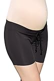 Sweet Mommy マタニティ水着 ストレッチ スイムショートパンツ ベーシック 紐調節可能 大きいサイズ 単品 マタニティビクス 産後兼用ブラック M