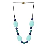 Chewbeads Tribeca Teething Necklace, 100% Safe Silicone - Turquoise by Chewbeads