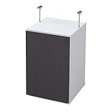 JKプラン Alnair　リビング収納庫 壁面収納庫（鏡面仕上げ） 突っ張り 上ラックのみ 幅35cm ダークブラウン FAL-0021-DB