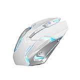 無線 マウス Bluetooth ワイヤレス Mouse 静音光電 デュアルモード 充電式 ゲーム 2.4GHz USB プラグ アンド プレイ (132x77x41mm,White)