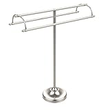 Allied Brass TS-30-SN Free Standing Double Arm Towel Holder, [並行輸入品]