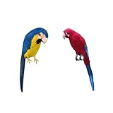 Flameer 鳥の装飾　2点セット　置物　現実的　人工フェザー　3種選択　工芸品　ホーム　ガーデン　高品質 - オウム