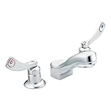 Moen 8228F03 Commercial M-Dura Widespread Lavatory Faucet with 4-Inch Wrist Blade Handles, 0.35-gpm,