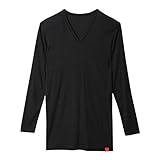 [グンゼ] インナーシャツ ホットマジック 柔らか温か Vネック9分袖 MH1909 メンズ ブラック 日本LL (日本サイズ2L相当)