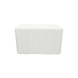(White) - Your Chair Covers - 1.2m x 60cm Fitted Premium Polyester Rectangular Tablecloth White