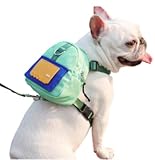 犬のリュックサック ペットリュックキャリア 小型犬 漫画 犬の学校 屋外旅行 犬の小さな学校 ペット用品 かわいいキャリア 防水素材 ペットリュックサック 通気性 サイズ調整可能 ハイキング 犬バッグ 屋外 かわいいリード 通気性 (ライトグリーン, M)