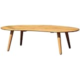 ISSEIKI ビーンズ型テーブル ナチュラル 幅120cm 木製家具 MOFY 120 TABLE (NA) リビング家具 おしゃれ 天然木 ひとり暮らし 子供部屋にも