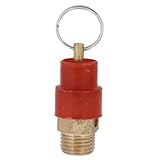 uxcell　圧力リリーフバルブ　エアーコンプレッサー　セーフティ　レッド　ゴールドトーン　6.35mmおネジ