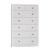 アルファタカバ ディズニー家具シリーズ セレクトミッキー 80cm幅6段ホワイト 取っ手スタンダードピンク