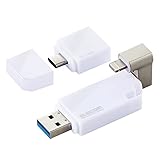 エレコム USBメモリ 64GB iPhone/iPad対応 [MFI認証品] ライトニング Type-C変換アダプタ付 ホワイト MF-LGU3B064GWH