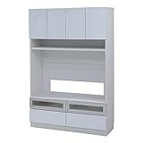 JKプラン Alnair　リビング収納庫 壁面収納庫（鏡面仕上げ） テレビ台 幅120cm ホワイト FAL-0019-WH