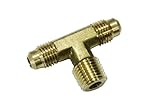 Generic Brass 1/4" OD x 1/4" OD x 3/8" Male NPT Flare Male Branch Tee Tube Fitting(Pack of 5) [並行輸入品