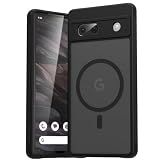 Google Pixel 7A ケースマット感 半透明 MagSafe対応 マグネット搭載 マグセーフ対応 グーグル ピクセル 7A カバー 全面保護 耐衝撃 レンズ保護 薄型 軽量 指紋防止 黄ばみなし ストラップロホール(ブラック, Pixel 7A)