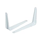 uxcell　棚ブラケット　シェルフブレース　20cm長　L形　4mmマウント穴ダイヤ　2個