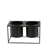 ZYH ブラックフラワースタンド、テーブルフラワーポット＆ダブルポットアイロンクリエイティブハウスフラワースタンドベッドルーム/リビングルーム/スタディ 省スペース (サイズ さいず : 13.5 *
