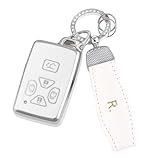 アルファード 20系 キーカバー 適合トヨタノア ヴォクシー 60 70系キーケース ヴェルファイア エスティマ 両側スライドドア (シルバーホワイト)