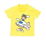 BabyChips ちいさなパイロット(名入れ半袖ベビーTシャツ) 80 イエロー