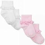 ＧＡＰ （ギャップ） baby GAP kids フリル レース付 ソックス 靴下（ピンク・ホワイト）【月齢：6ヶ月～3歳】（並行輸入品） (2-3YRS（2歳～3歳）, ホワイト)