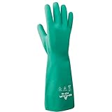 SHOWA 727 Nitrile Glove, Unlined, Chemical Resistant, 15 mils Thick, 13 Length, Medium (Pack of 12 P