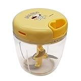 K&A スヌーピー ぶんぶんチョッパー 900 強化版 みじん切り器 ふたも洗える 5枚刃 PEANUTS BBC-SN09 (03.BAMBAM(イエロー)【トライタン】)
