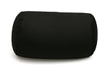Microbead Pillow Neck Roll Bolster Pillows - Squishy Mooshi Beads Offer Comfort & Support, Black