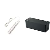 ELECOM 電源タップ 個別スイッチ 省エネ ほこり防止シャッター付き スイングプラグ 6個口 2m ホワイト T-E6A-2620WH+ELECOM ケーブル収納ボックス 6個口電源タップ収納 ブ