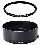 NinoLite ES-65B レンズフード & UVフィルター43mm の2点セット 、RF 50mm F1.8 STM カメラレンズ対応、逆装着可能