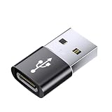 USB Type C 変換アダプタ アルミ合金外装 急速充電 高速データ転送同期 USB Type C（メス）to USB 2.0（オス）アダプタ スマートフォン、ノートパソコン、ハードディスクケース、モバイルバッテリーなどに対応（ブラック）