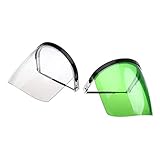 B Blesiya フェイスシールド　クリア　有機ガラス製　難燃性、耐紫外線性　多用途　グリーンとクリア　2個入り