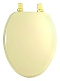 Aqua Plumb TS104BO Elongated Color Matched Hinge Wood Toilet Seat, Bone by Aqua Plumb