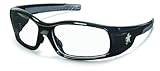 MCR Safety SR110 Swagger Brash Look Polycarbonate Dual Lens Glasses with Polished Black Frame and Cl