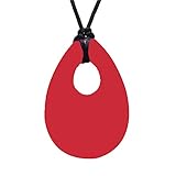 blisscomdep食品グレードシリコン赤ちゃんTeethingネックレス(ティアドロップペンダント) Kids Biting ChewingソフトTeether Toy – 5色あり 1 レッド 