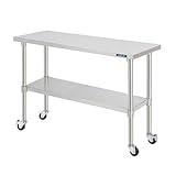 [日本製] ステンレス 作業台 キャスター付き 業務用 幅120cm 奥行45cm 高さ80cm 調理台 キッチン台 キッチン作業台 業務用キッチン ワークテーブル 防水性 耐油性 作業テーブル キッチン 家庭 厨房 工場 食器棚 収納 ステンレス作業台 kot2ca-12045