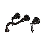 壁マウント2-handleバスルーム蛇口、オイルラビングブロンズ
